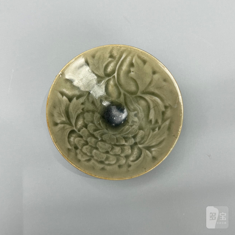 明代 青釉剔花斗笠盏 - 图11